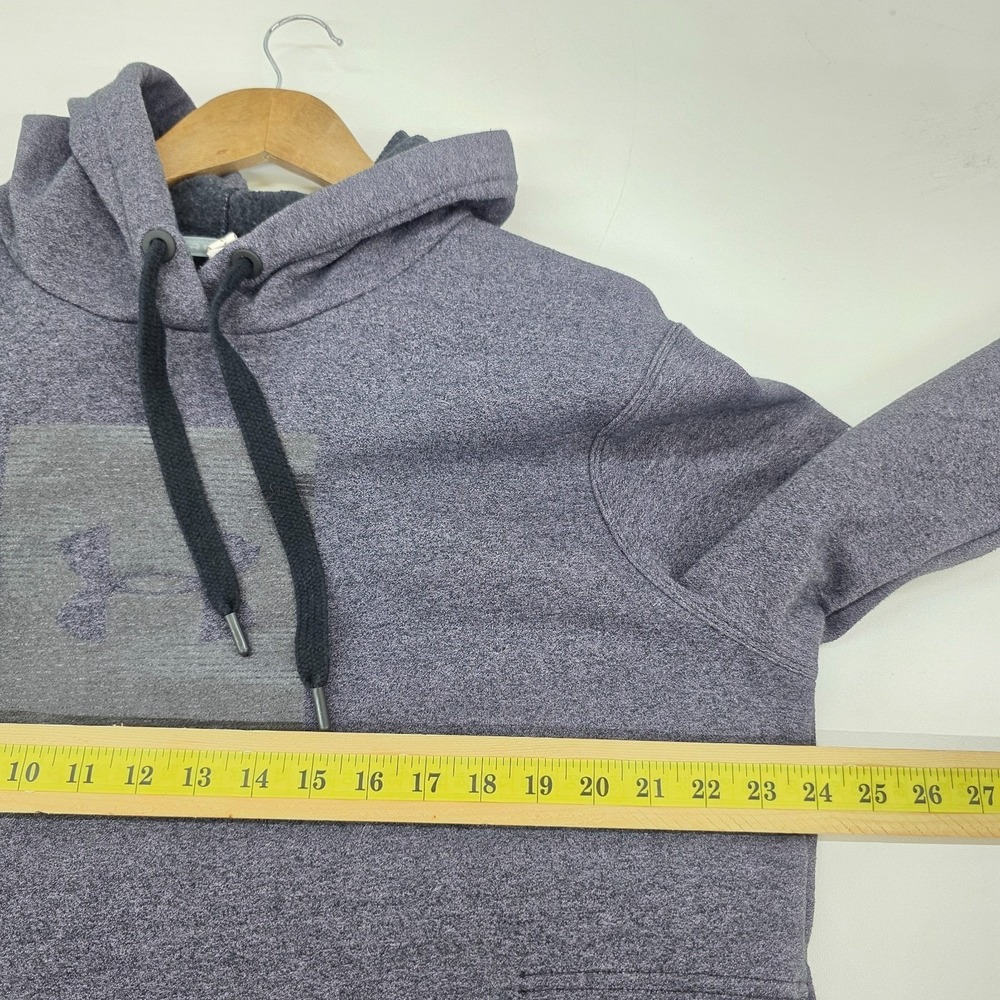 Under Armour Hoodie Heathered Pullover Pink Trim Athleisure Womens XL - Picture 9 of 10
